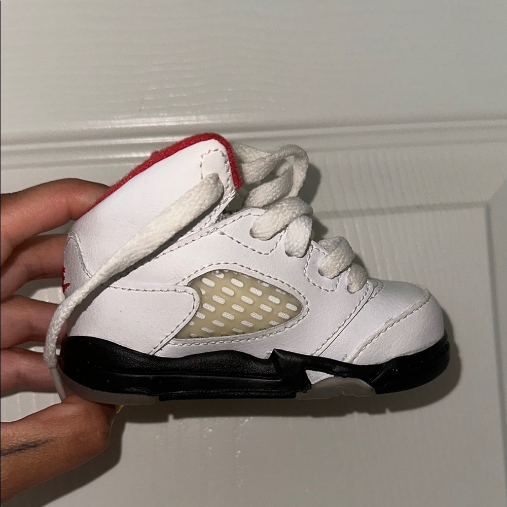 Kids White and Red Sneakers